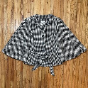 Black & White Checkered Cape Jacket